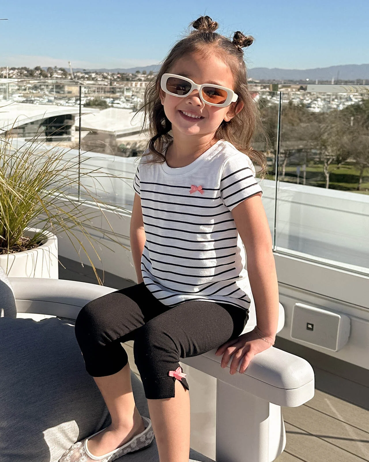 Toddler Girl Chic Stripe Short Sleeve Set