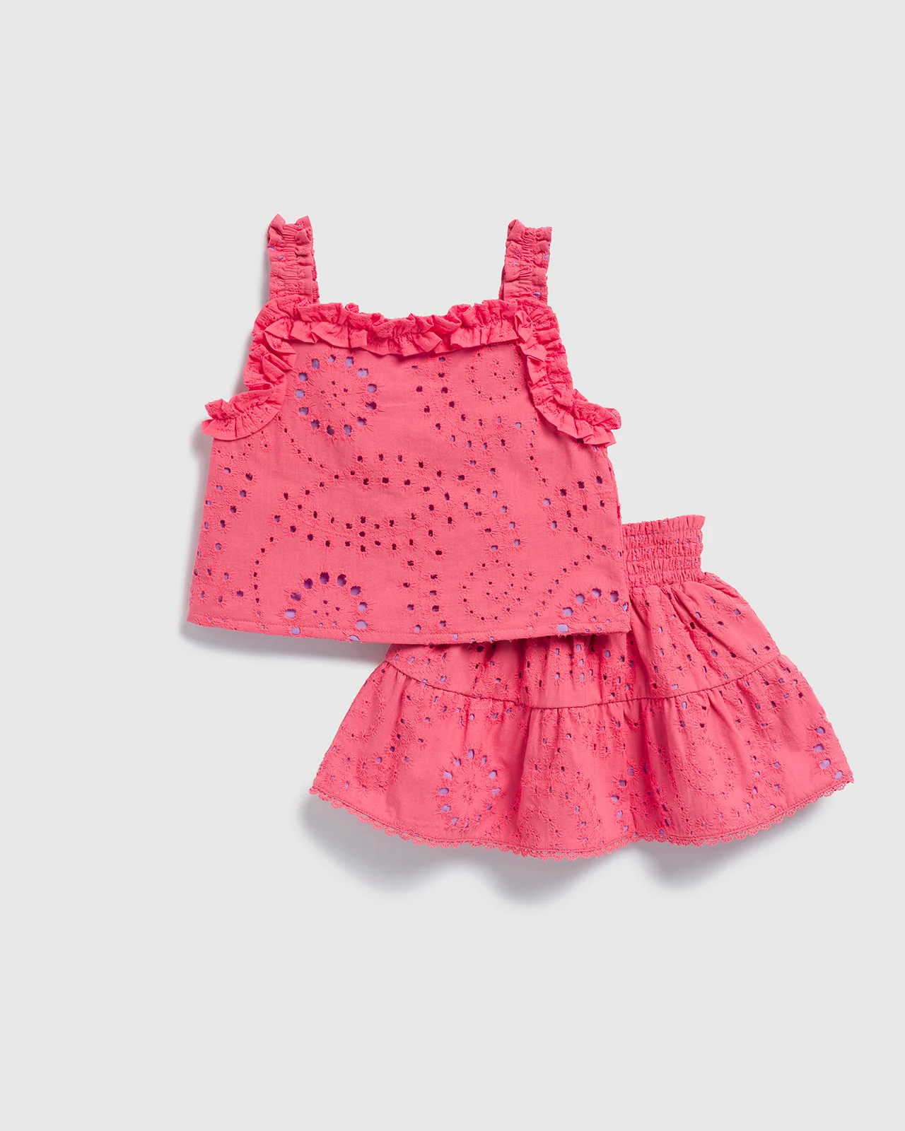 Toddler Girl Embroidered Tank Set