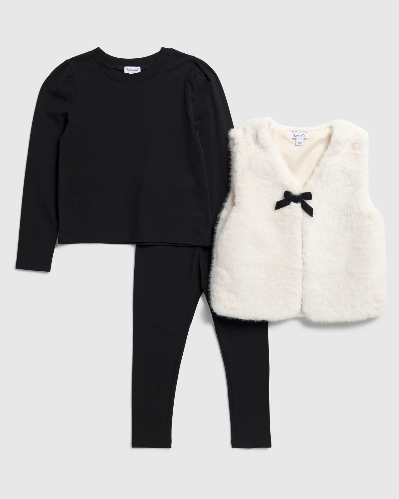 Toddler Girl Fur Vest 3-Piece Set