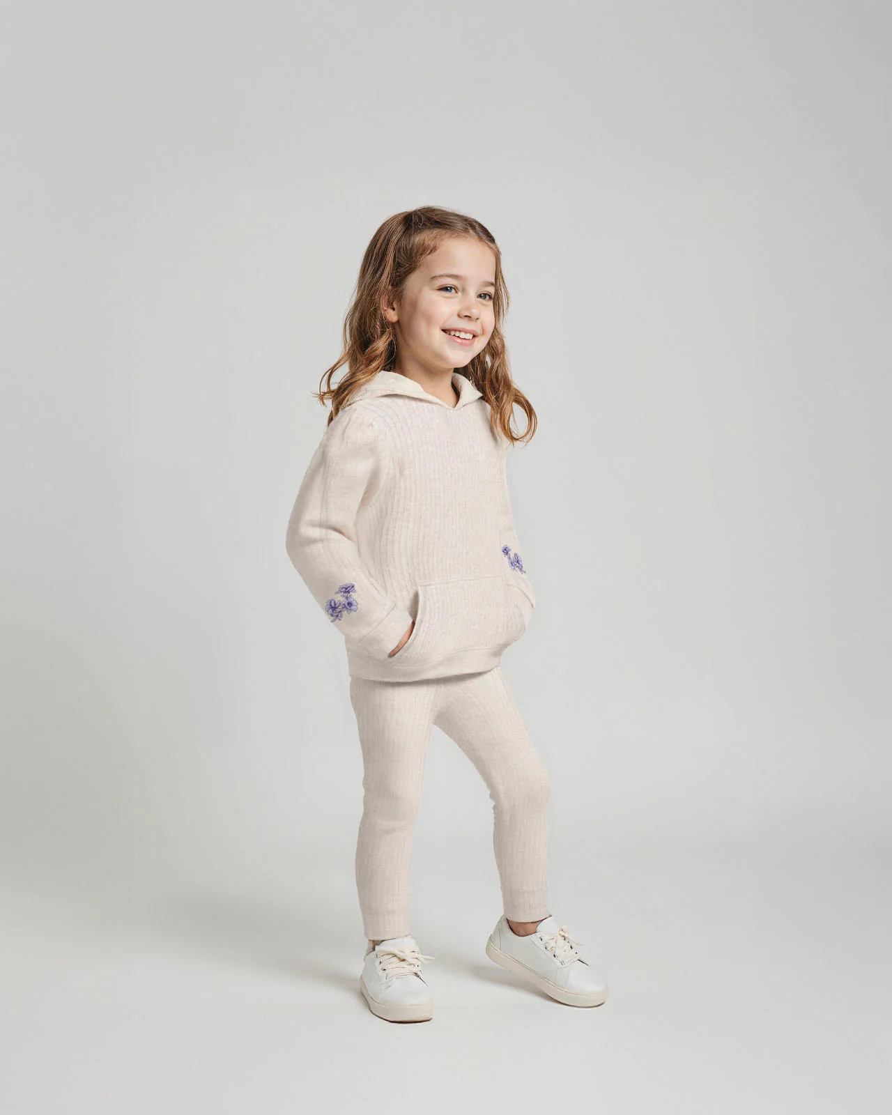 Toddler Girl London Rib Hoodie Set