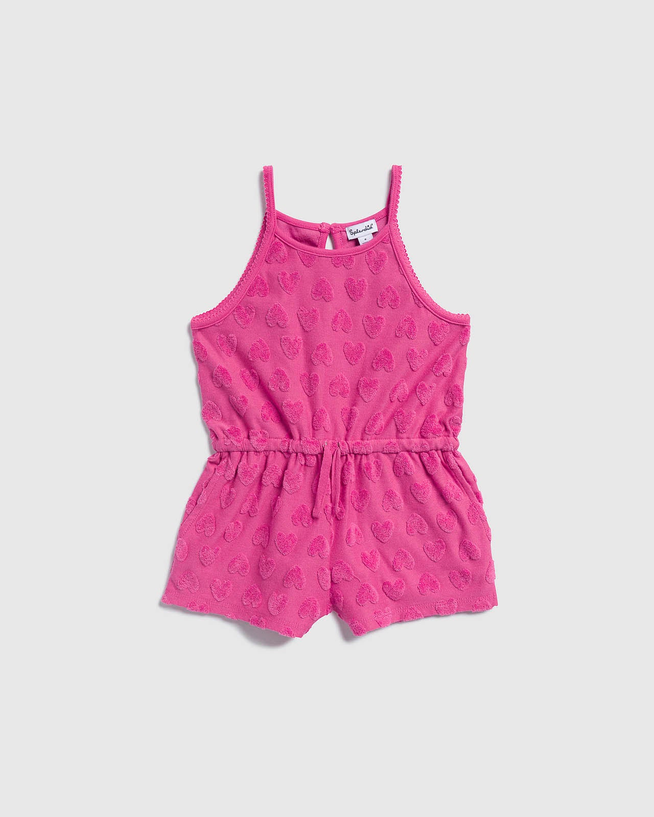 Toddler Girl Loopy Terry Heart Romper - Image 2