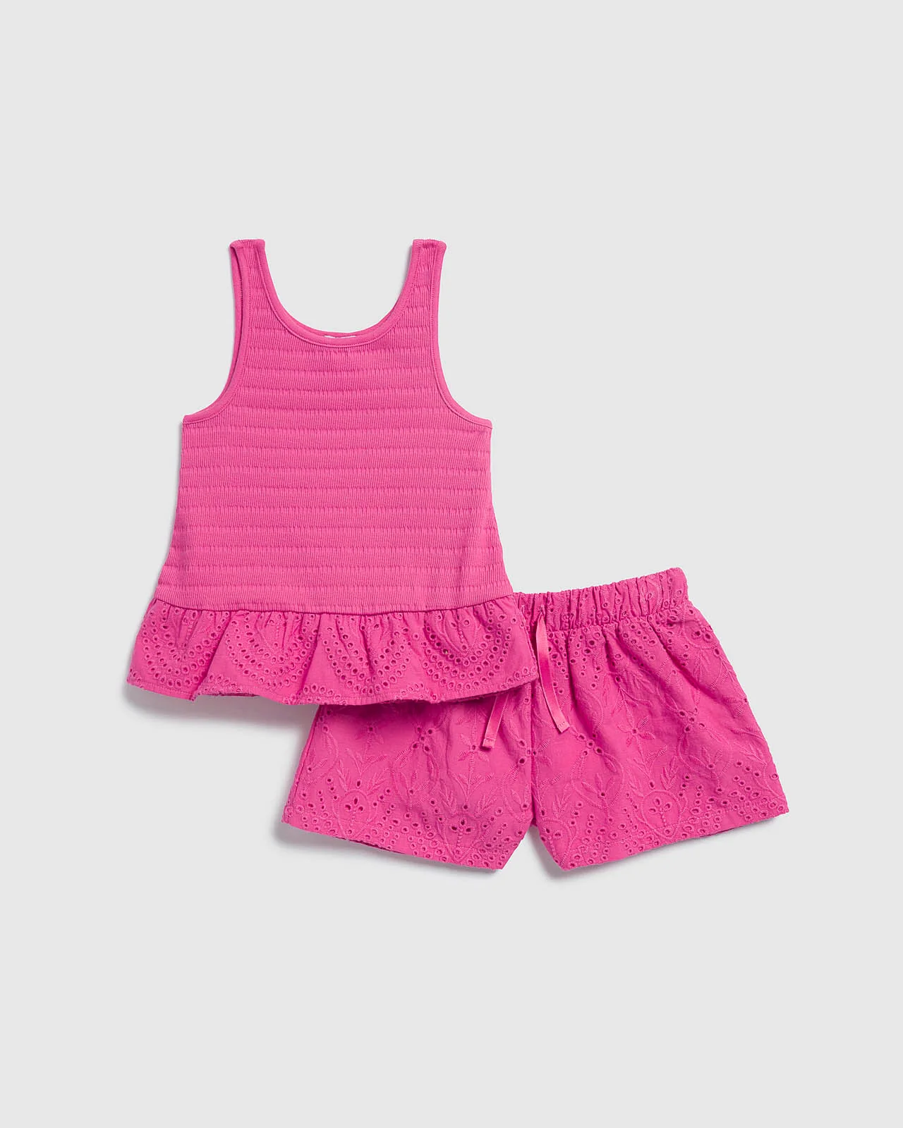 Toddler Girl Smocked Eyelet Tank Set