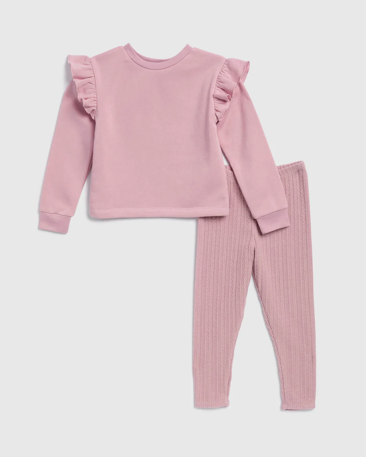 Toddler Girl Winter Rose Long Sleeve Set - Image 2