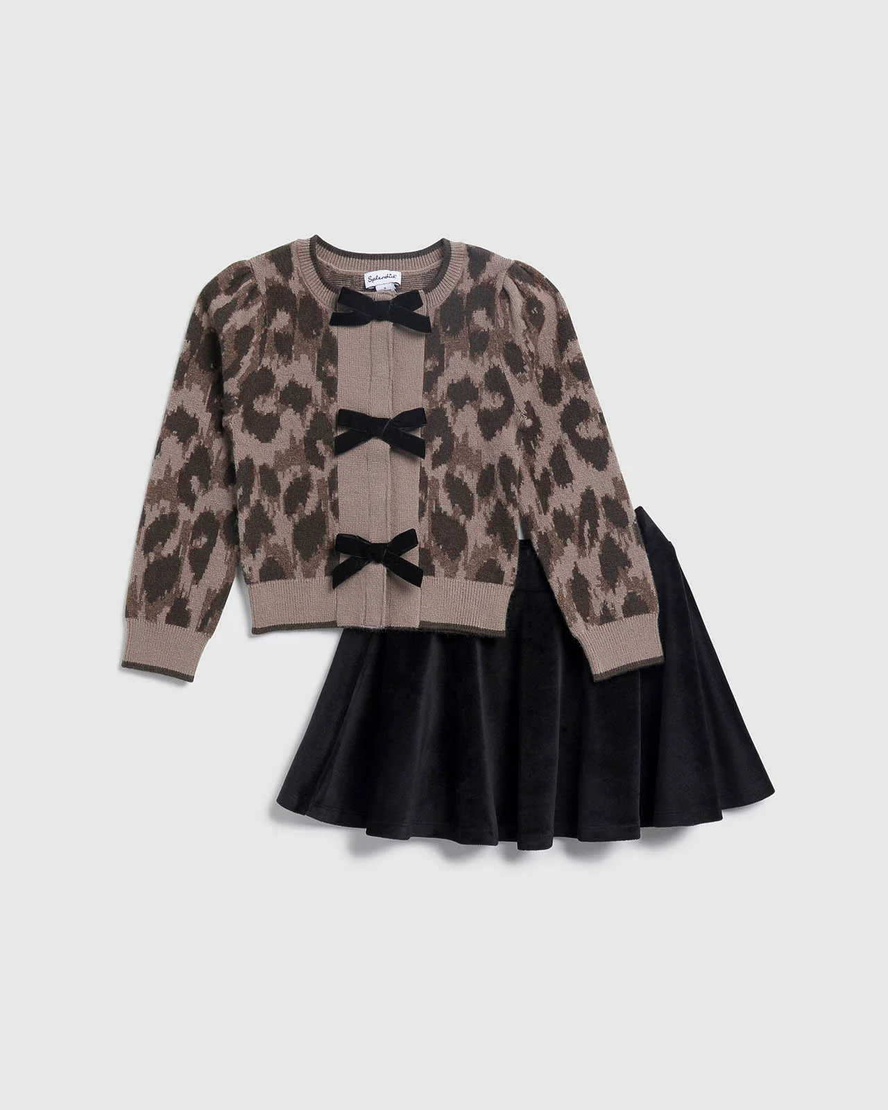 Toddler Leopard Bow Cardigan Set - Image 3