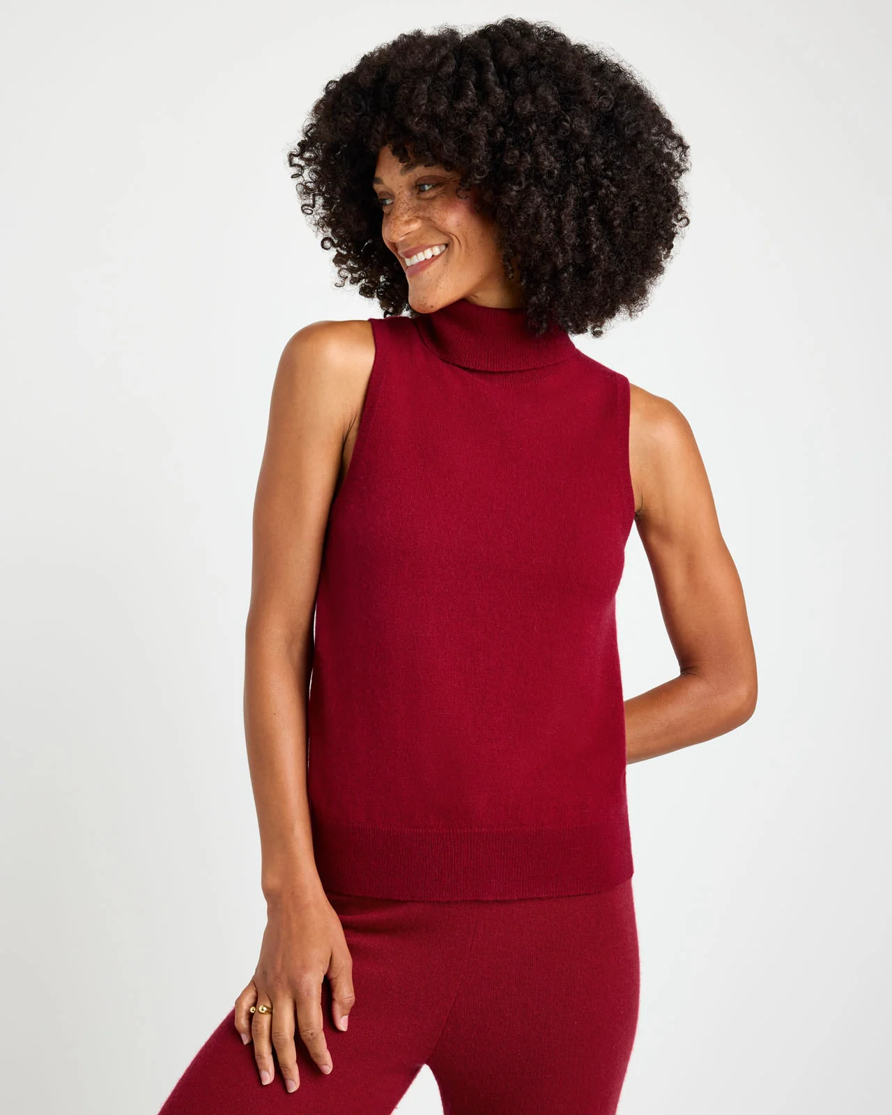 Tori Cashmere Turtleneck Tank - Image 7