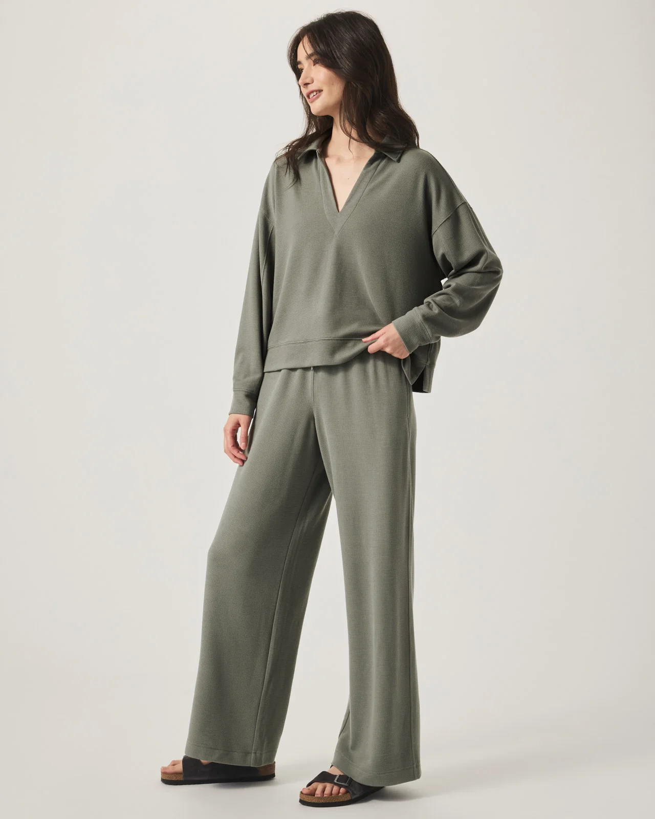 Waffle Scuba Polo Sweatshirt - Image 14