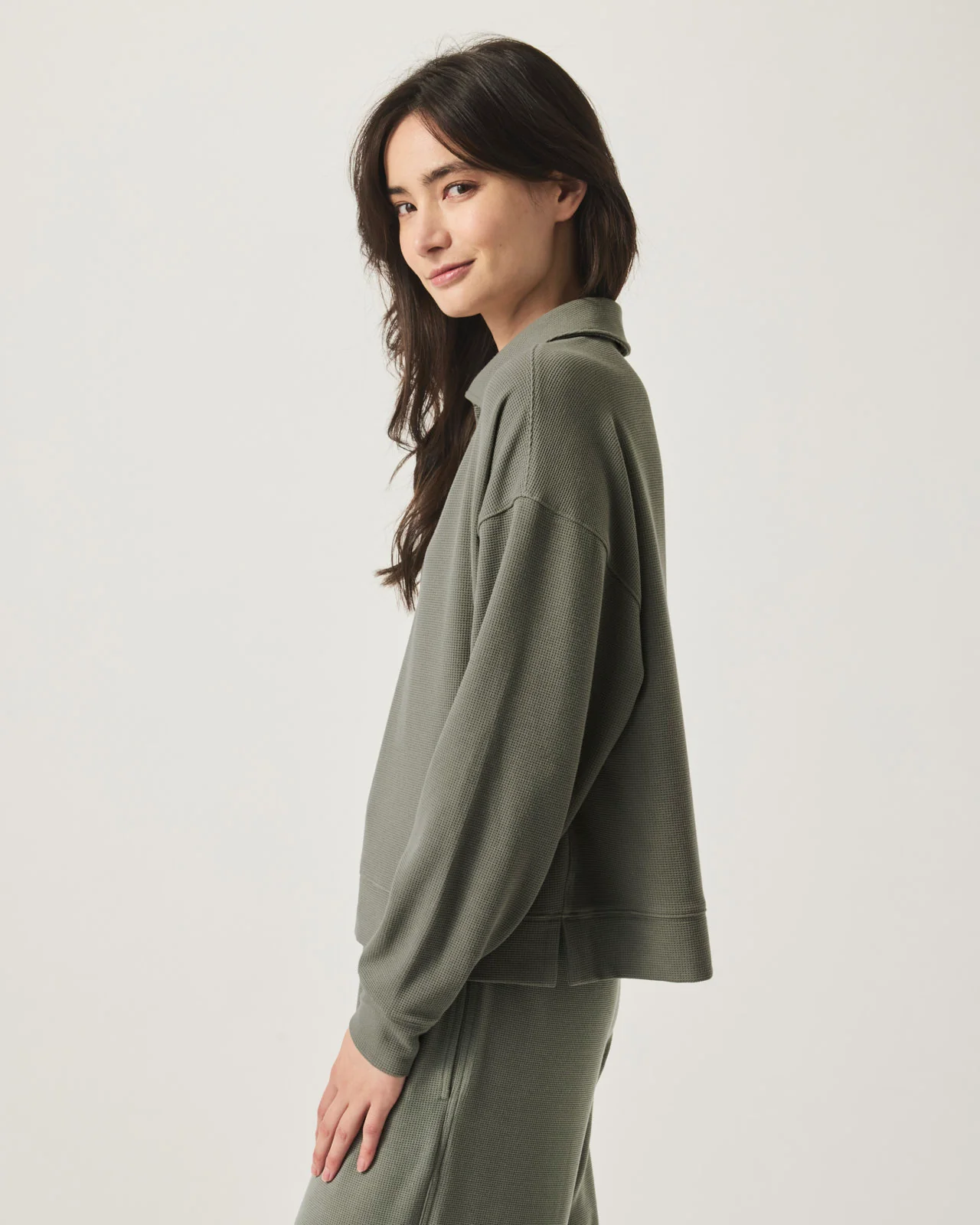 Waffle Scuba Polo Sweatshirt - Image 16