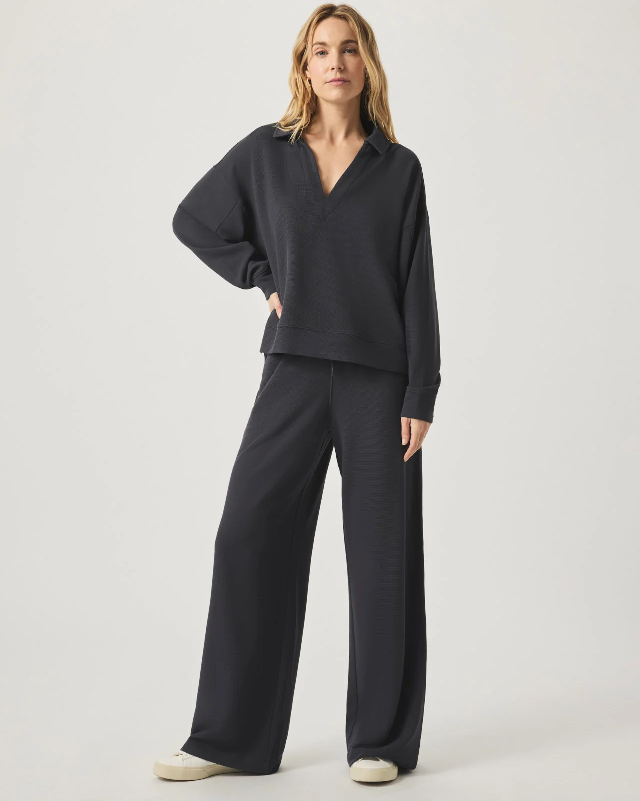 Waffle Scuba Polo Sweatshirt - Image 5