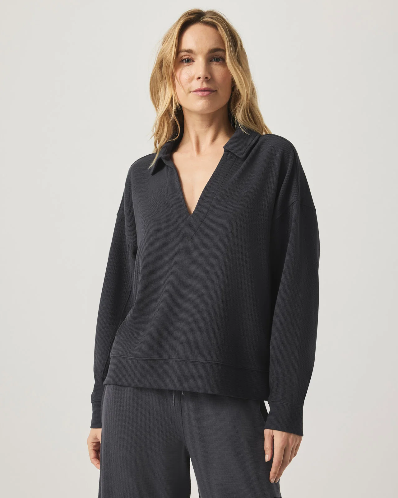 Waffle Scuba Polo Sweatshirt - Image 6
