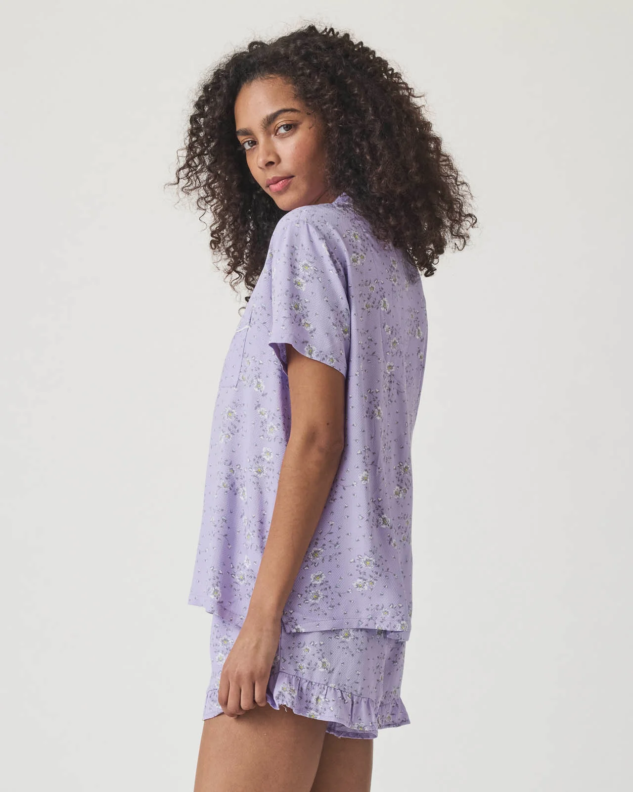 Whisper Floral Notch Collar and Short Sleep Set - Image 4