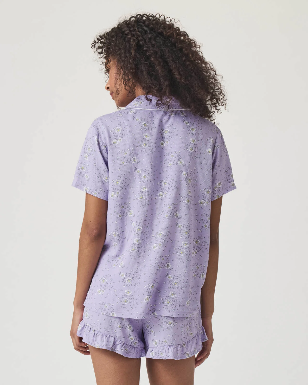 Whisper Floral Notch Collar and Short Sleep Set - Image 5