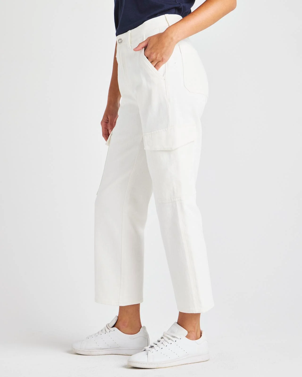Crop Denim Cargo Pant - Image 3