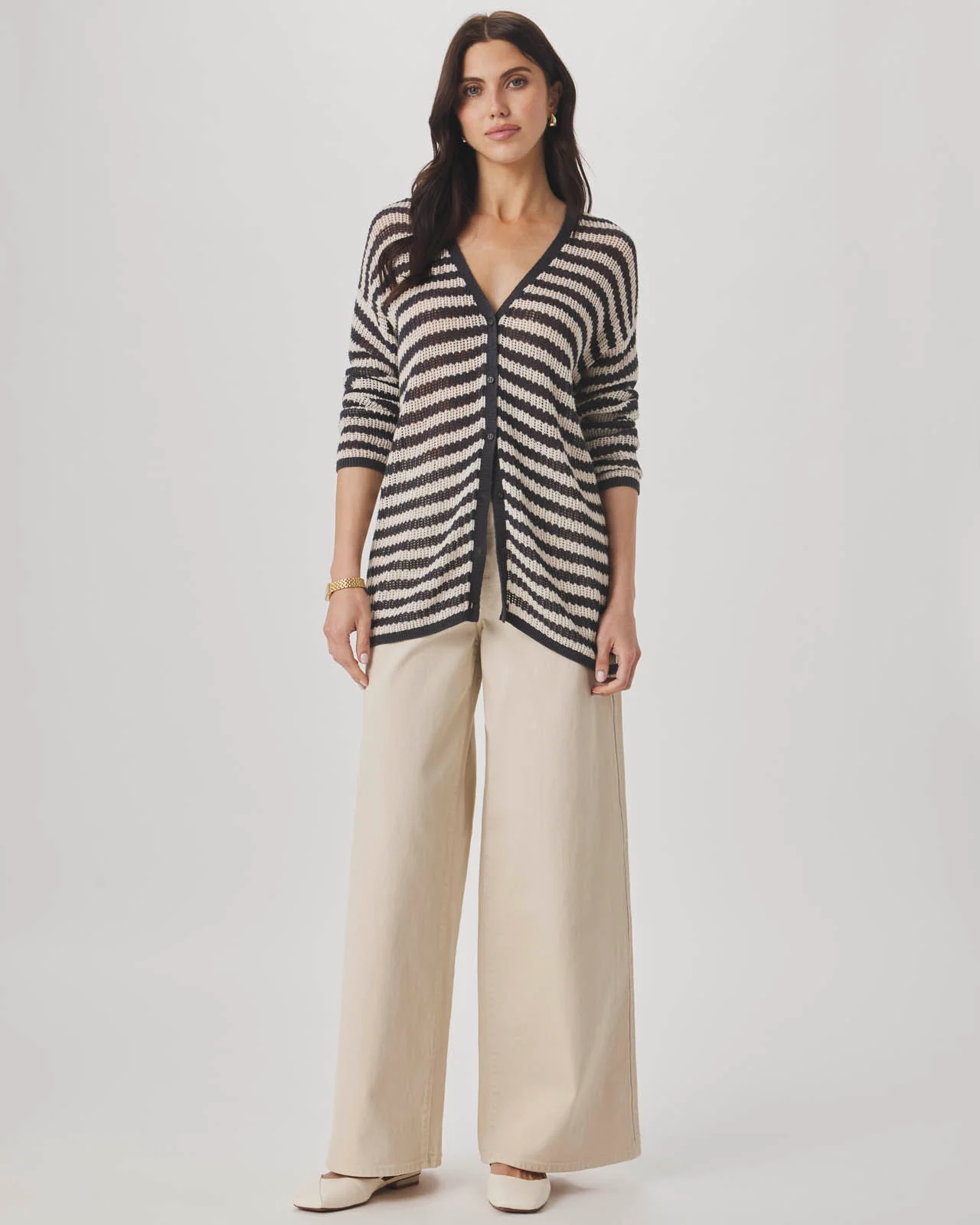 Yasmine Striped Open Cardigan - Image 3